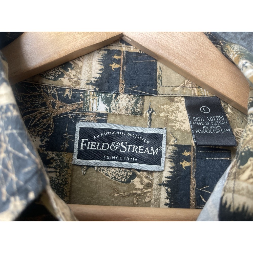 Field & Stream AOP Camo Long Sleeve Mens Large Shirt - Picture 3 of 7